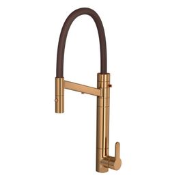 Misturador Monocomando para Cozinha de Mesa com Filtro Twin Colore Red Gold e Marrom