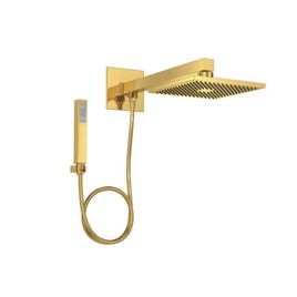 Chuveiro com Desviador e Ducha Manual Quadrado Gold