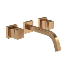 Misturador para Lavatório de Parede Cubo Gold Matte