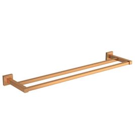 Porta Toalha com Barra Dupla Quadratta Red Gold