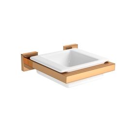 Saboneteira de Parede Com Louça Quadratta Red Gold