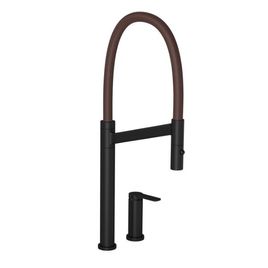 Misturador Monocomando para Cozinha de Mesa Colore Black Matte e Marrom