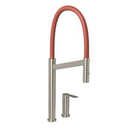 Misturador Monocomando para Cozinha de Mesa Colore Inox e Terracota