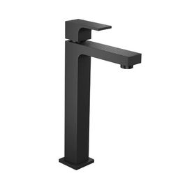 Torneira para Lavatório de Mesa Bica Alta com Textura Cristal Unic Black Matte