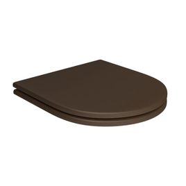 Assento Poliéster Slow Close Carrara/Lk/Nuova/Level Marrom Fosco / Red Gold