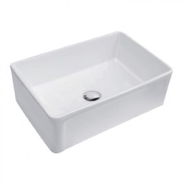 Cuba Semi Encaixe para Cozinha com Válvula Gourmet Porcelana Branca