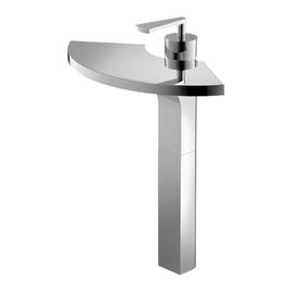 Misturador Monocomando para Lavatório de Mesa Bica Alta Leque Line Cromado