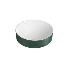 Cuba Sobrepor Redonda Bicolores Kale Green e Branco Fosco - L.1050.71