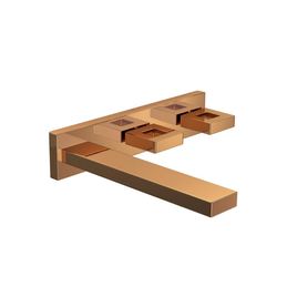 Misturador para Lavatório de Parede com Chapa Dot Red Gold