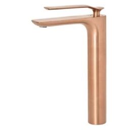 Misturador Monocomando para Lavatório de Mesa Bica Alta Rainbow Brushed Rose Gold
