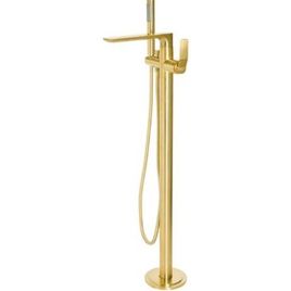 Misturador Monocomando de Piso para Banheira com Ducha Manual Rainbow Brushed Gold