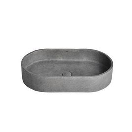 Cuba de Apoio Oval Geostone Dark Concrete