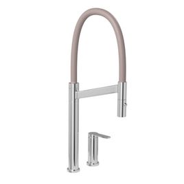 Misturador Monocomando para Cozinha de Mesa Colore Cromado e Fendi