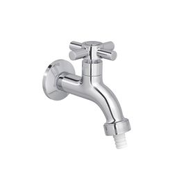 Torneira de Parede para Jardim e Tanque com Adaptador de Mangueira Izy Cromado