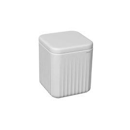 Porta Algodão Quadrado Senses Branco Fosco
