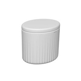 Porta Algodão Oval Senses Branco Fosco