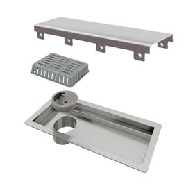 Ralo Linear Tiny Base Inox Tampa Inox Escovado 25 cm