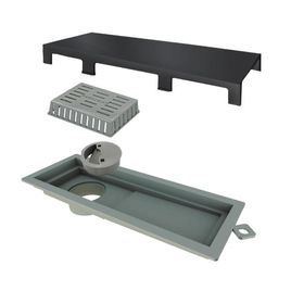 Ralo Linear Tiny Base PVC Tampa Inox Black Matte 25 cm