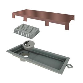 Ralo Linear Tiny Base PVC Tampa Inox Rosé Gold 25 cm