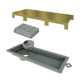 Ralo Linear Tiny Base PVC Tampa Inox Gold 25 cm