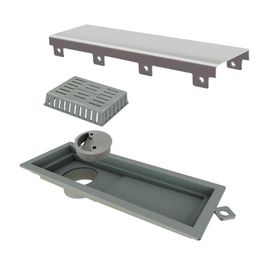 Ralo Linear Tiny Base PVC Tampa Inox Escovado 25 cm