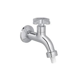 Torneira de Parede para Jardim e Tanque com Adaptador de Mangueira Max Cromado