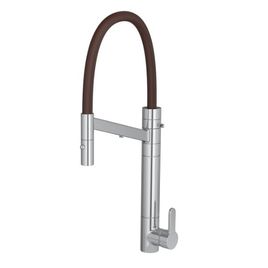 Misturador Monocomando para Cozinha de Mesa com Filtro Twin Colore Cromado e Marrom