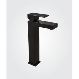 Misturador Monocomando para Lavatório de Mesa Bica Alta  Flaunt Preto Fosco