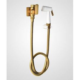 Ducha Higiênica com Registro e Derivação Gatilho Branco Dom Dourado Fosco