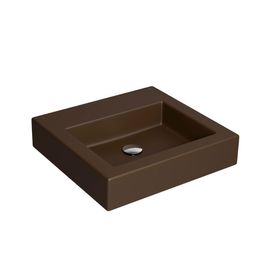 Cuba de Apoio Quadrada com Mesa Marrom Fosco - L.73.22