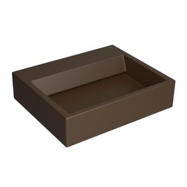 Cuba de Apoio Retagular com Mesa e Válvula Oculta Marrom Fosco - L.87.22