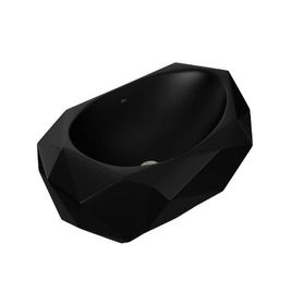 Cuba de Apoio Oval Facetada Ébano Fosco