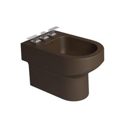 Bidê com 3 Furos Carrarra Marrom Fosco - B.60.22