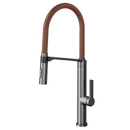 Misturador Monocomando para Cozinha de Mesa Doc Grafite Escovado e Corten