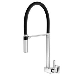 Torneira para Cozinha de Parede Bica Alta Doc Cromado e Preto