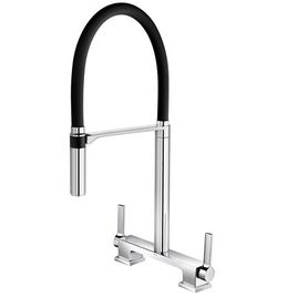 Misturador para Cozinha de Mesa Bica Alta Doc Cromado e Preto