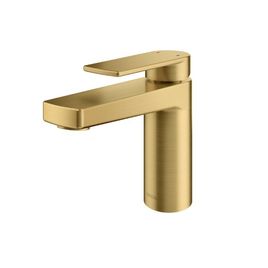 Misturador Monocomando para Lavatório de Mesa Bica Baixa Argon Ouro Escovado