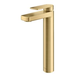 Misturador Monocomando para Lavatório de Mesa Bica Alta Argon Ouro Escovado