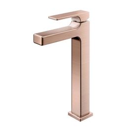 Torneira para Lavatório de Mesa Bica Alta Edge Cobre Escovado