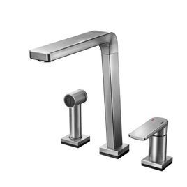 Misturador Monocomando para Cozinha de Mesa com Ducha Manual Bistrô Tech Grafite Escovado