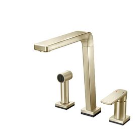 Misturador Monocomando para Cozinha de Mesa com Ducha Manual Bistrô Tech Níquel Escovado