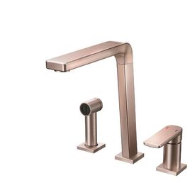 Misturador Monocomando para Cozinha de Mesa com Ducha Manual Bistrô Cobre Escovado