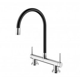 Misturador para Cozinha de Mesa Bica Alta Spice Cromado e Preto