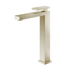 Misturador Monocomando para Lavatório de Mesa Bica Alta New Edge Níquel Escovado