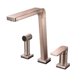 Misturador Monocomando para Cozinha de Mesa com Ducha Manual Bistrô Tech Cobre Escovado