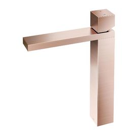 Misturador Monocomando para Lavatório de Mesa Bica Alta Minima Cobre Escovado