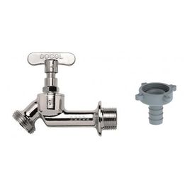 Torneira Angular 1122 para Jardim 1/2 e 3/4 Latão Cromado