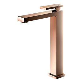 Misturador Monocomando para Lavatório de Mesa Bica Alta New Edge Cobre Polido