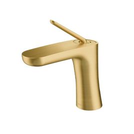 Torneira para Lavatório de Mesa Bica Baixa Kaila Ouro Escovado