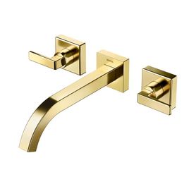 Misturador para Lavatório Parede Stillo Ouro Polido